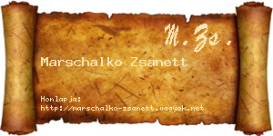 Marschalko Zsanett névjegykártya